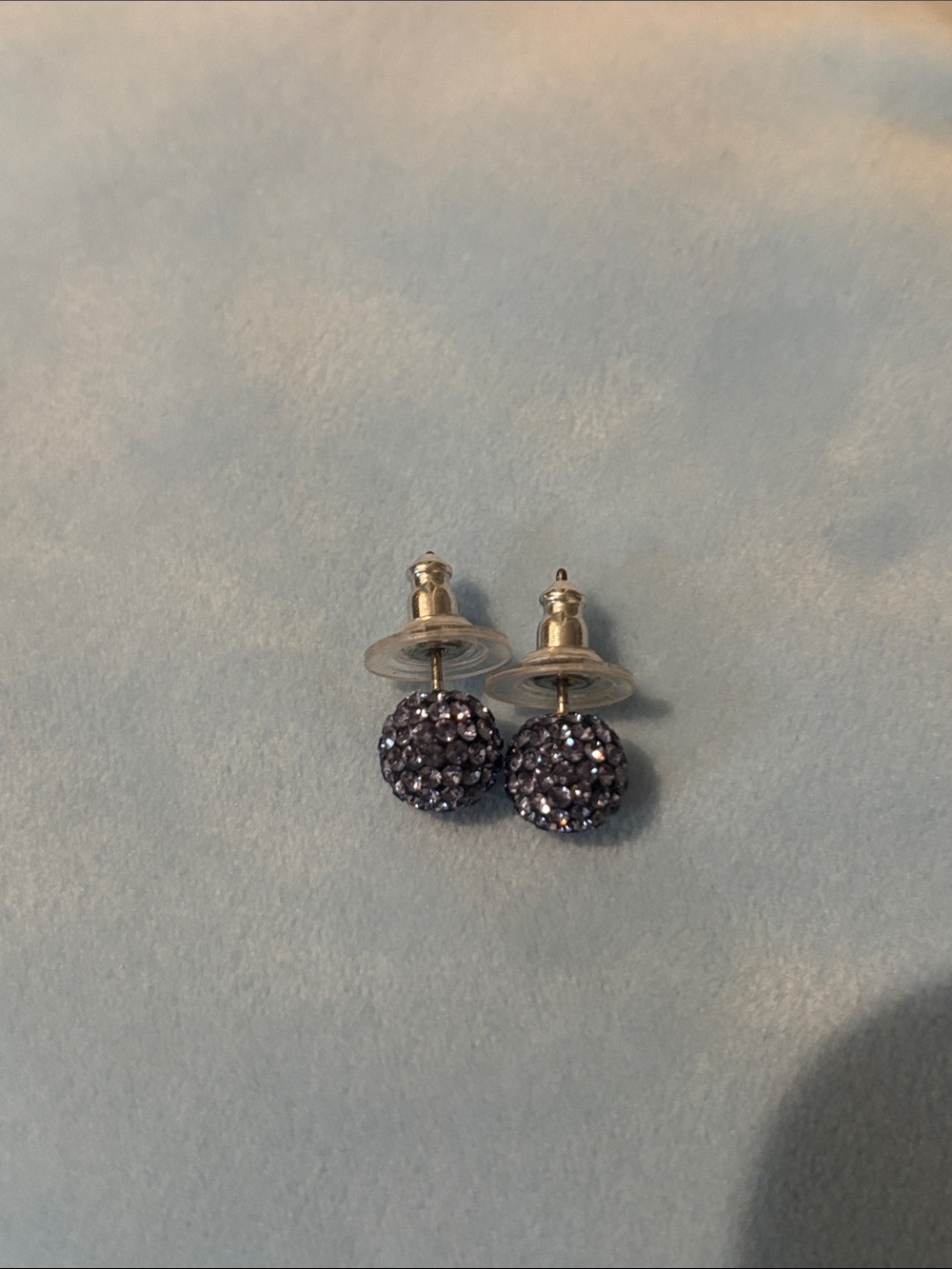 Swarovski Light Blue Pave Ball Stud Earrings - Women Jewelry